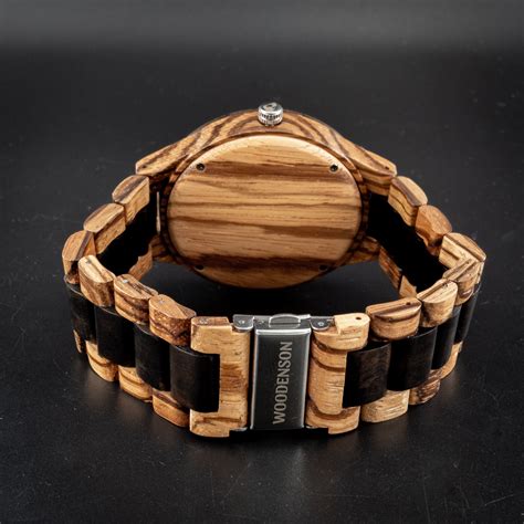 Reloj Articulado De Madera En Dos Colores Modelo Kumasi Mm