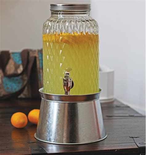 Ice Tea Jug With Spigot Sun Iced Tea Lemonade Beverage Glass Jar Jug