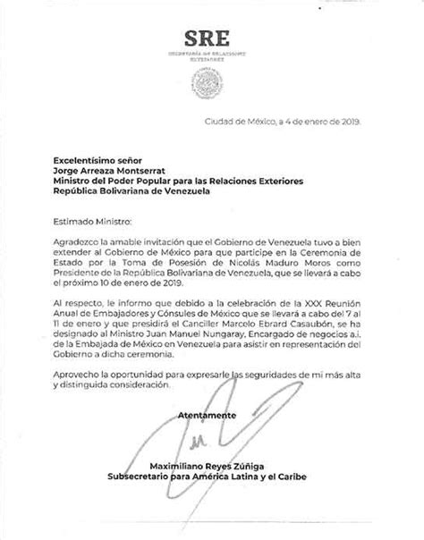 Carta De Invitacion Para Entrar A Mexico