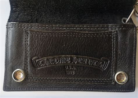 Vintage 1993 Chrome Hearts Leather Wallet With Chrome Hearts Sterling ...