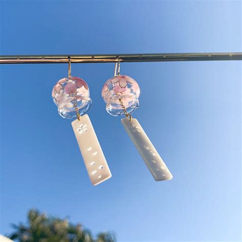 Japanese Wind Chime Furin Glass Sakura Cherry Blossom Flower - Etsy