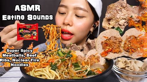 ASMR Bakso Iga Mercon Super Pedas Samyang Nuclear Fire Noodles