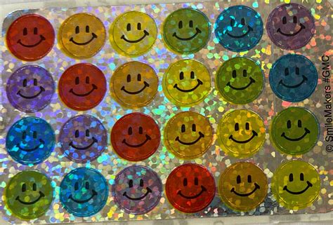 Colorful Smiley Face Prismatic Stickers Pc Smile Makers Sparkle