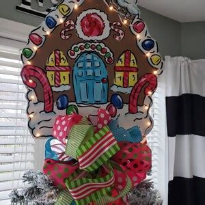 Gingerbread House Christmas Tree Topper With Lights or Without - Etsy