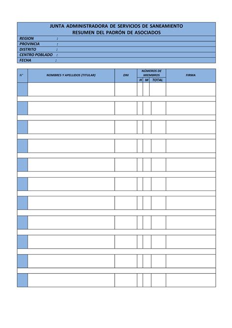 Padron DE Asociados JASS JUNTA ADMINISTRADORA DE SERVICIOS DE