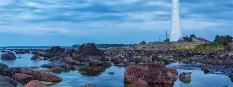 Amazing lighthouse on the beach of Hiiumaa island, Hiiu County, Estonia ...