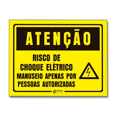 Placa Cuidado Risco De Choque El Trico Manuseio Apenas Por Pessoas