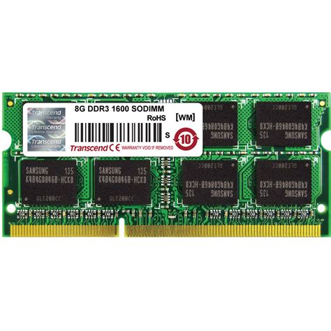 Transcend 8GB DDR3 1600 MHz SODIMM 12800 for Mac TS8GAP1600S B&H