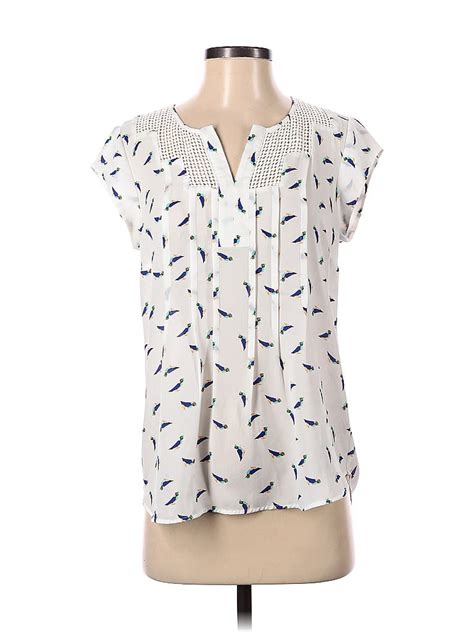 Daniel Rainn 100 Polyester White Ivory Short Sleeve Blouse Size S 69