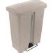 Rubbermaid Slim Jim Resin Beige Rectangular Front Step On Trash