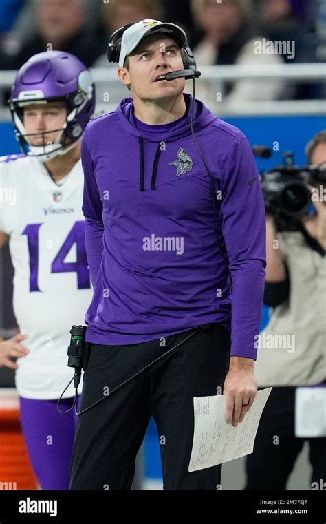 Minnesota Vikings Head Coach Kevin O Connell Watches During The First