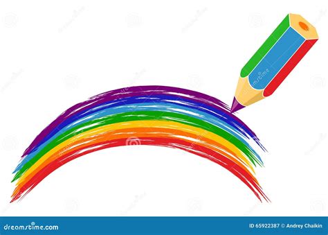 Rainbow Drawn With A Pencil Stock Vector Illustration Of Accessories