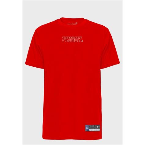 Camiseta Streetwear Prison Logo Vermelho Netshoes