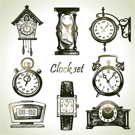 Clocks Vector Images Over