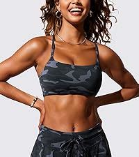 Amazon Crz Yoga Womens Scoop Neck Bikini Tops D Dd Adjustable Spaghetti Straps Bathing Suit