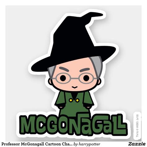 Professor McGonagall Cartoon Character Art Sticker | Zazzle | Harry ...