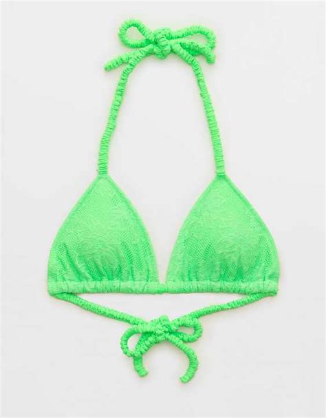 Aerie Lace Scrunchie Ties String Triangle Bikini Top