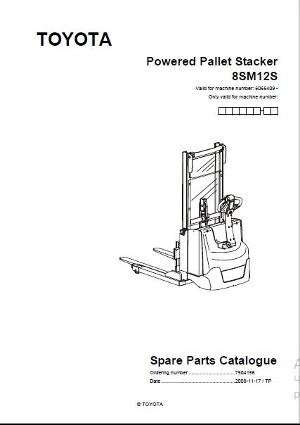 Toyota Powered Pallet Stacker Sm S Spare Parts