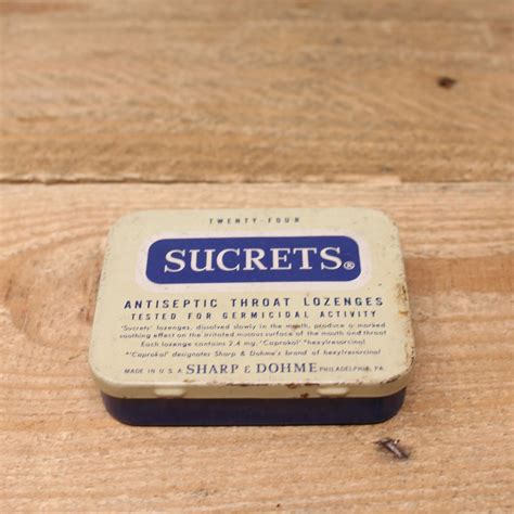 Vintage Sucrets Metal Tin Antiseptic Throat Lozenges Empty Metal Tin Etsy