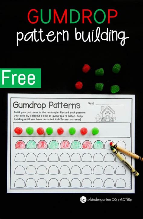 FREE Gumdrop Pattern Printable Christmas Math Activity - Kindergarten!