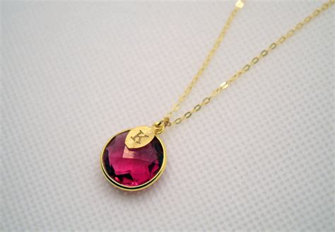 Ruby Necklace July Birthstone Necklace 18k Gold T For Etsy