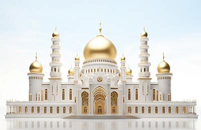 Hd D The Most Beautiful White And Gold Mosque With Dome Building