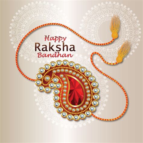 Rakhi Card Design For Happy Raksha Bandhan Celebration Vector