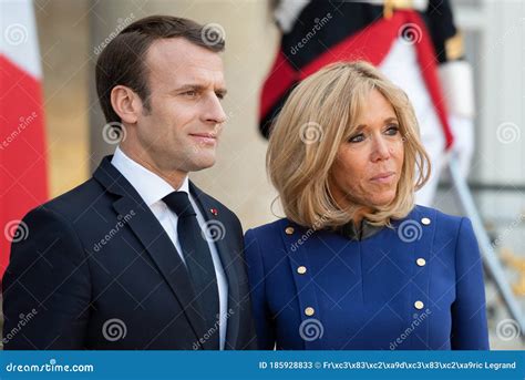 Paris France Le Mars Emmanuel Macron Et Brigite Chez L