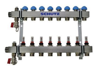 Schütz Edelstahl Verteiler Komfort 90 3 Schuetz Fussbodenheizung