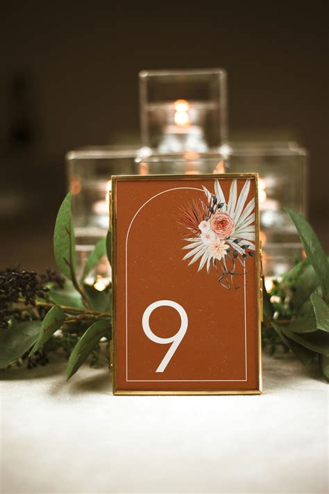 Ava Boho Wedding Table Number Template Printable Table Etsy