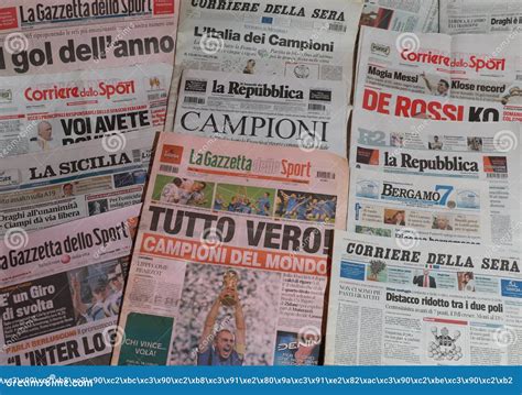 Italian Newspapers Editorial Stock Image Image Of Concept 110408209