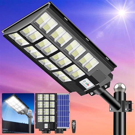 W Solar Street Light Outdoor Lm Dusk To Dawn Solar Security