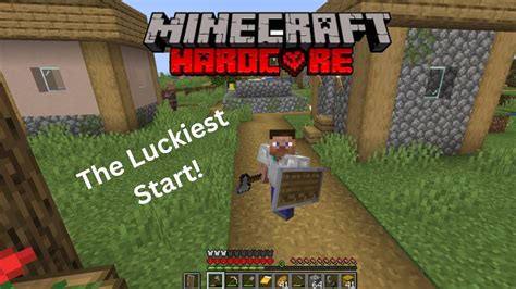 The Luckiest Start In Minecraft Hardcore Youtube