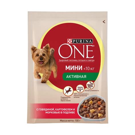 Purina One Mini Active консервы для собак с говядиной и картофелем 100 ...