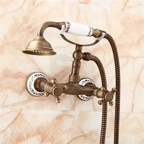 Antique Telephone Style Shower Set Bathroom Shower Faucet Mixer Tap