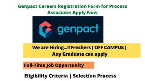 Genpact Careers Registration Form For Process Associate Apply Now