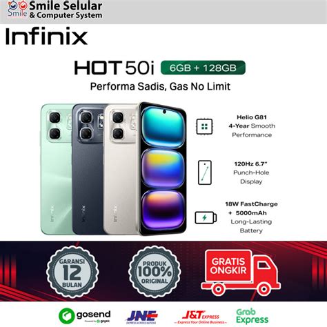 Jual Infinix Hot 50i 6 128GB Up To 12GB Extended RAM Helio G81 Shopee Indonesia