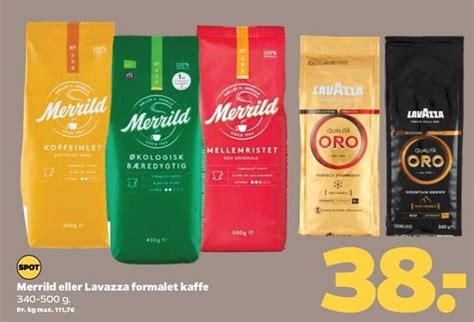 Merrild Eller Lavazza Formalet Kaffe 340 500 G Tilbud Hos Netto