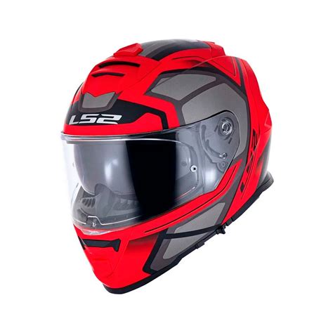 Capacete LS2 FF800 Storm Faster Matt Vermelho Titanium SBS Motos