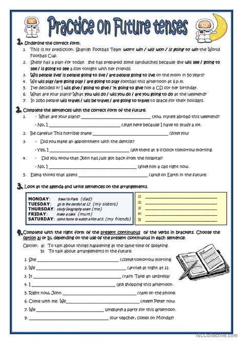 Practice On Future Tenses General Gr Fran Ais Fle Fiches Pedagogiques