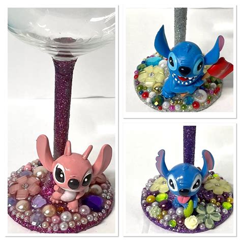 Character Wine Glass Lilo And Stitch Angel Stitch Etsy