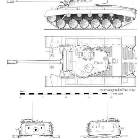 D Printable Medium Tank M Pershing Us Ww Korean Vietnam War By