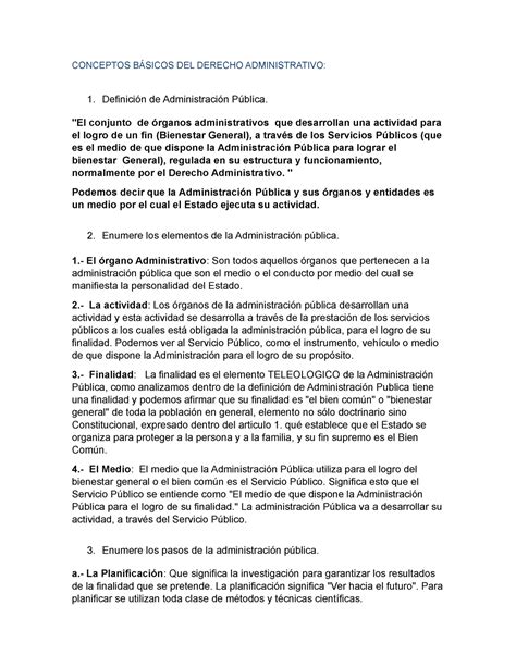 Conceptos B Sicos Del Derecho Administrativo Conceptos B Sicos Del