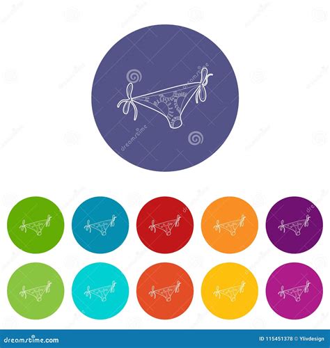Bikini Bottoms Top Icon Isometric D Style Stock Vector Illustration