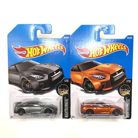 Hot Wheels 17 Nissan GT R R35 Grey JDM Wangan Midnight Maximum Tune Sports Car Orange Lor Set