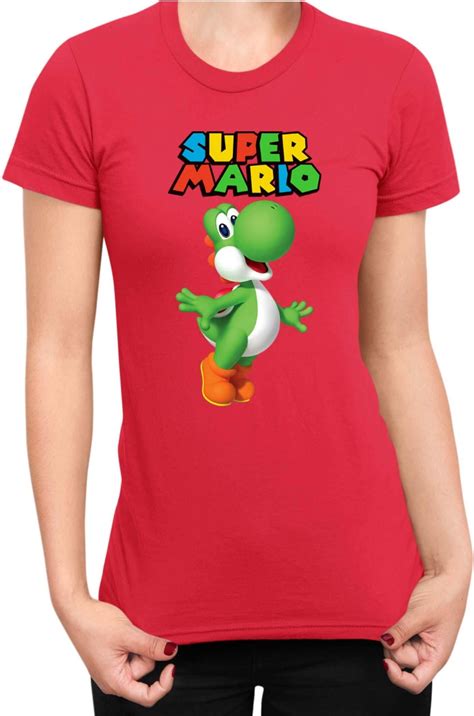 Yoshi Jumping Koszulka Damska Super Mario Bros Luigi Bowser Lady L