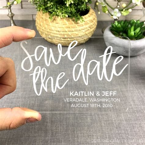 This Unique Acrylic Save The Date Is Modern And Elegant Acrylic Save