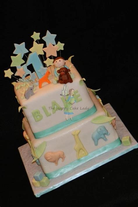 Blake S 1st Birthday Decorated Cake By Jaclyn CakesDecor