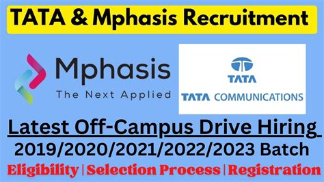 Tata Off Campus Drive For 2022 2023 Batch Mphasis Latest Jobs For