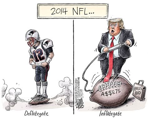 Political Cartoon U.S. Trump NFL inflate gate Tom Brady patriots assets ...